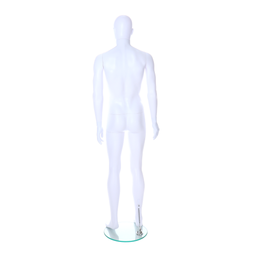 Male Full Body Plastic Mannequin - 72 Inch Egg Head Display Form With Movable Head, White (SM1 WHT) - View #7